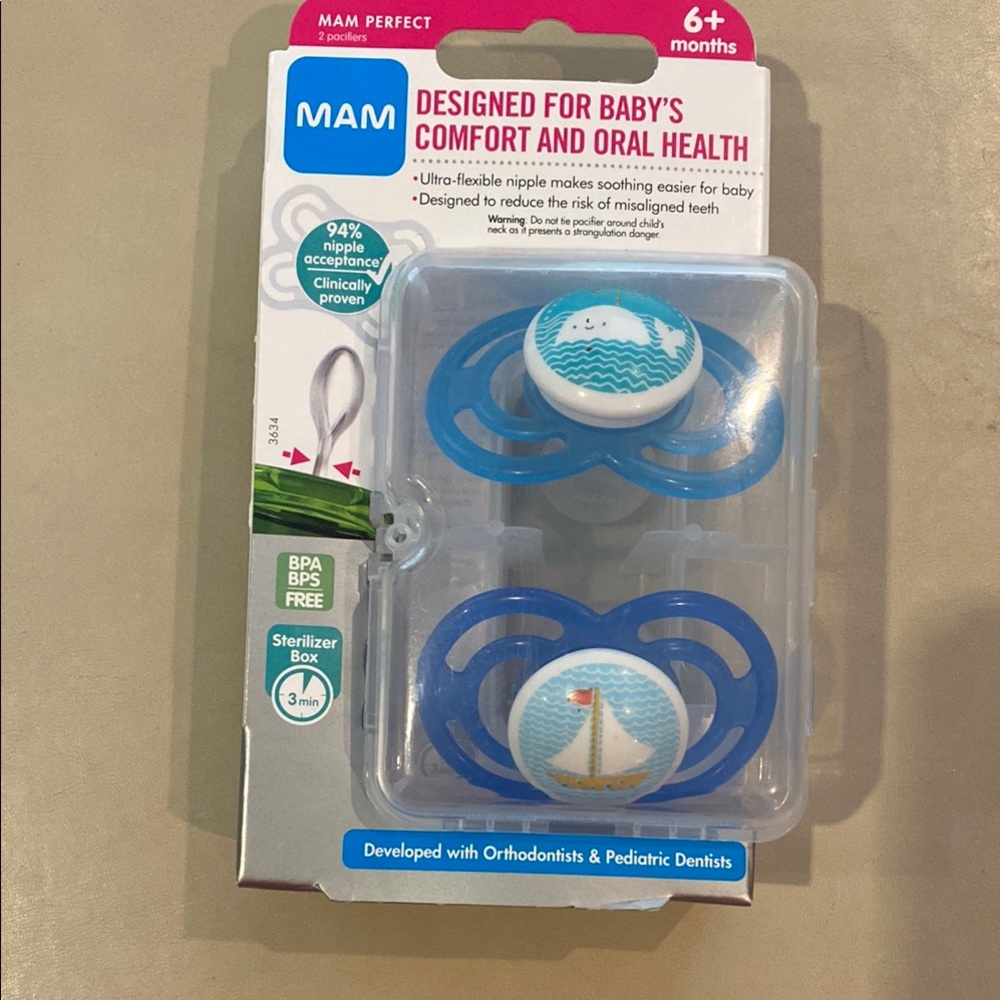 MAM Nautical Blue Baby Pacifiers